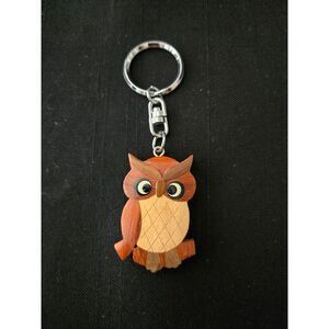 Handmade Wooden Owl Key Chain